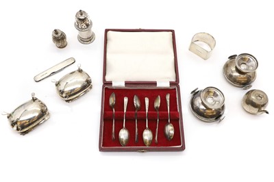 Lot 20 - A group of silver cruet items