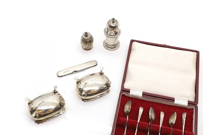 Lot 20 - A group of silver cruet items