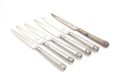 Lot 43 - A set of six George III silver knives