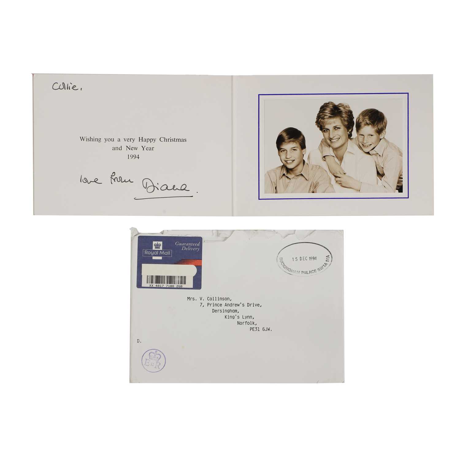 Lot 295 - HRH Diana, Princess of Wales (1961-1997)