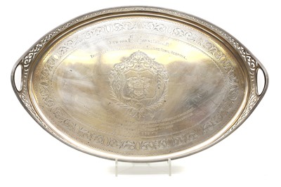 Lot 15 - A Victorian silver tray