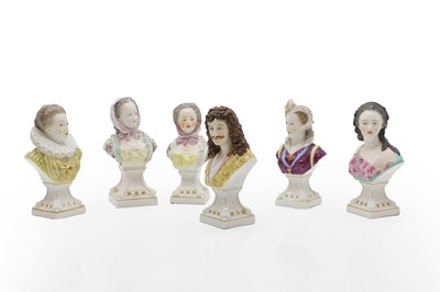 Lot 100 - A group of six porcelain busts