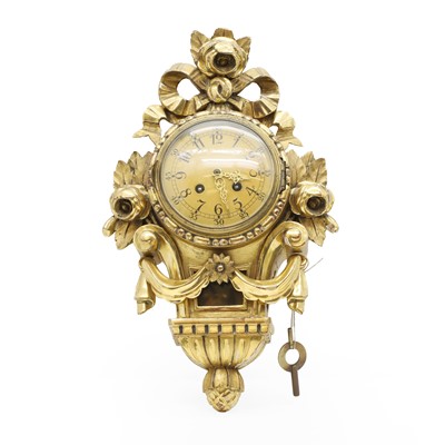 Lot 168 - A Swedish gilt cartel clock