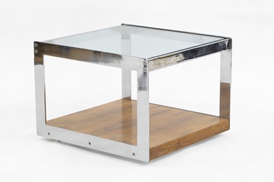 Lot 347 - A Merrow Associates chrome and wood coffee table