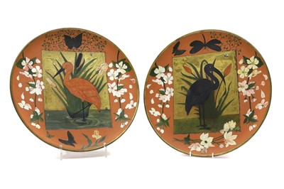 Lot 73 - A pair of Watcombe pottery Aesthetic chargers