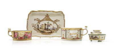 Lot 106 - A group of three Regency porcelain inkwells