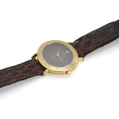 Lot 351 - A gentlemen's 18ct gold Rolex Cellini mechanical strap watch, c.1970