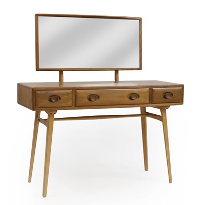 Lot 416 - An Ercol elm dressing table and stool