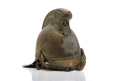 Lot 222 - A brass 'Merryweather' pattern fireman's helmet