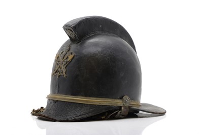 Lot 224 - A Victorian leather and brass Volunteer fireman's helmet