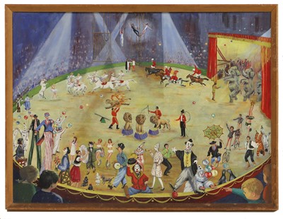 Lot 164 - An outsider folk art circus painting