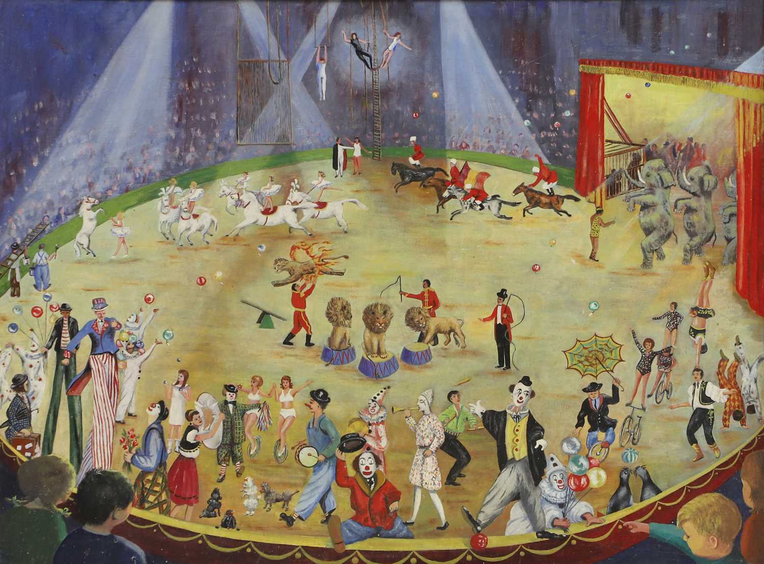 Lot 164 - An outsider folk art circus painting