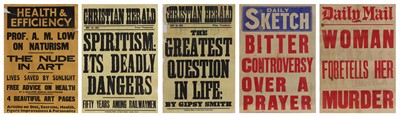Lot 53 - A collection of five esoteric 1930s news stand posters
