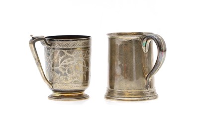 Lot 52 - Two silver christening mugs