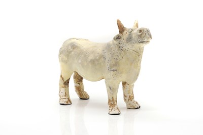 Lot 163 - A Japanese earthenware bull