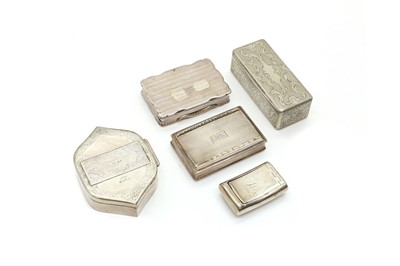 Lot 75 - A group of five silver boxes