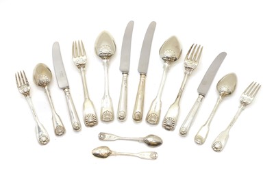 Lot 82 - A composed set of Fiddle, Thread and Shell flatware