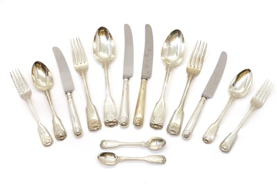 Lot 82 - A composed set of Fiddle, Thread and Shell flatware