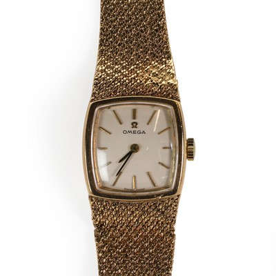 Lot 35F - A ladies' 9ct gold Omega automatic bracelet watch