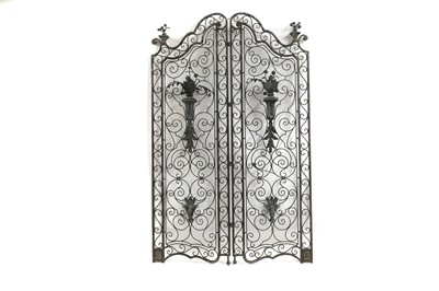 Lot 489 - A pair of wrought iron panels