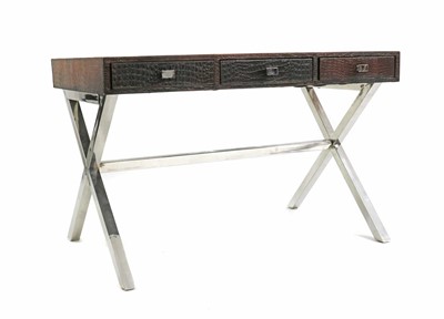 Lot 469 - A leather mounted desk