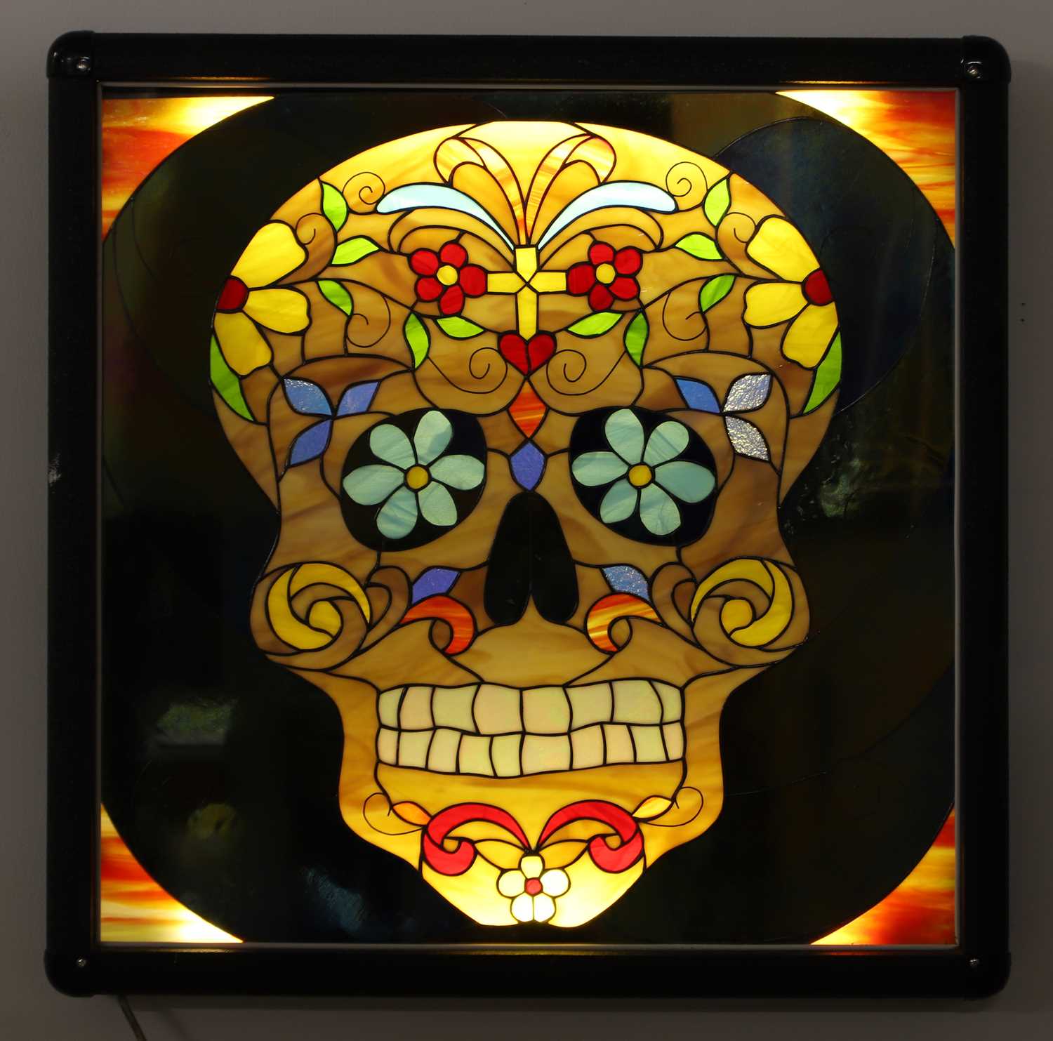 Lot 260 - A 'Day of the Dead' skull light box