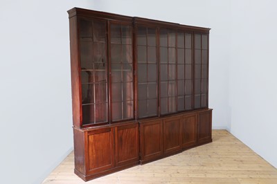 Lot 644 - A large George III mahogany library bookcase