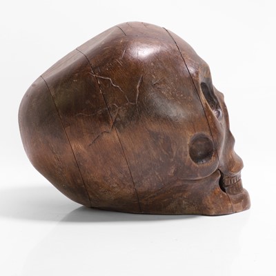 Lot 273 - A carved wood model of a human skull