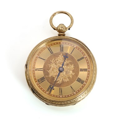 Lot 323 - An 18ct gold key wind open faced pocket watch