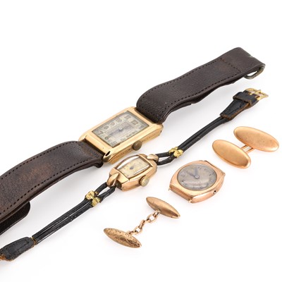 Lot 36D - Three vintage gold wristwatches