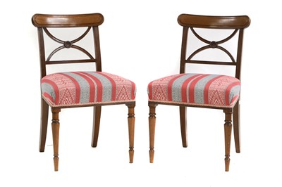 Lot 348 - A pair of Regency mahogany bar back chairs