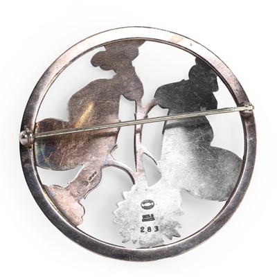 Lot 209 - A sterling silver 'Moonlight Blossom' brooch, by Georg Jensen