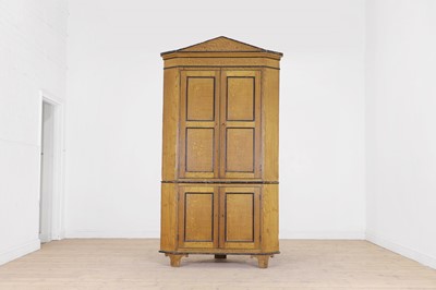 Lot 72 - A scumbled pine corner cupboard