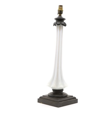 Lot 224 - A French opaline glass table lamp