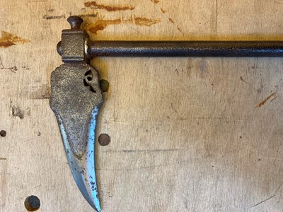 Lot 403 - An Indian steel axe or zagnal