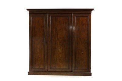 Lot 471 - A large mahogany wardrobe