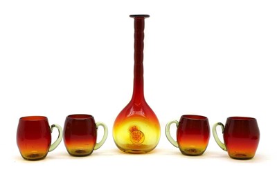 Lot 150 - A Blenko tangerine glass decanter