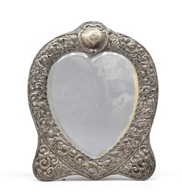 Lot 15 - A silver easel back mirror