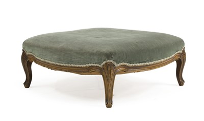 Lot 641 - A walnut and upholstered stool