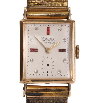 Lot 35E - A gold Chalet mechanical bracelet watch