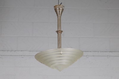 Lot 145 - An Art Deco silvered-bronze ceiling light