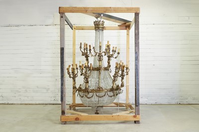 Lot 687 - A Louis XV-style gilt-brass and cut-glass chandelier