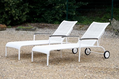 Lot 502 - A pair of Garpa sun loungers