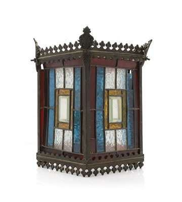 Lot 149 - An Arts and Crafts stained glass lantern