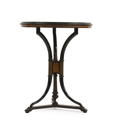 Lot 379 - An Aesthetic ebonised and amboyna centre table