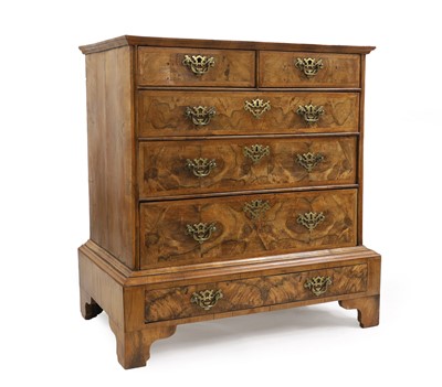 Lot 395 - A Queen Anne walnut chest on stand