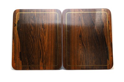 Lot 490 - A pair of brass strung rosewood table tops