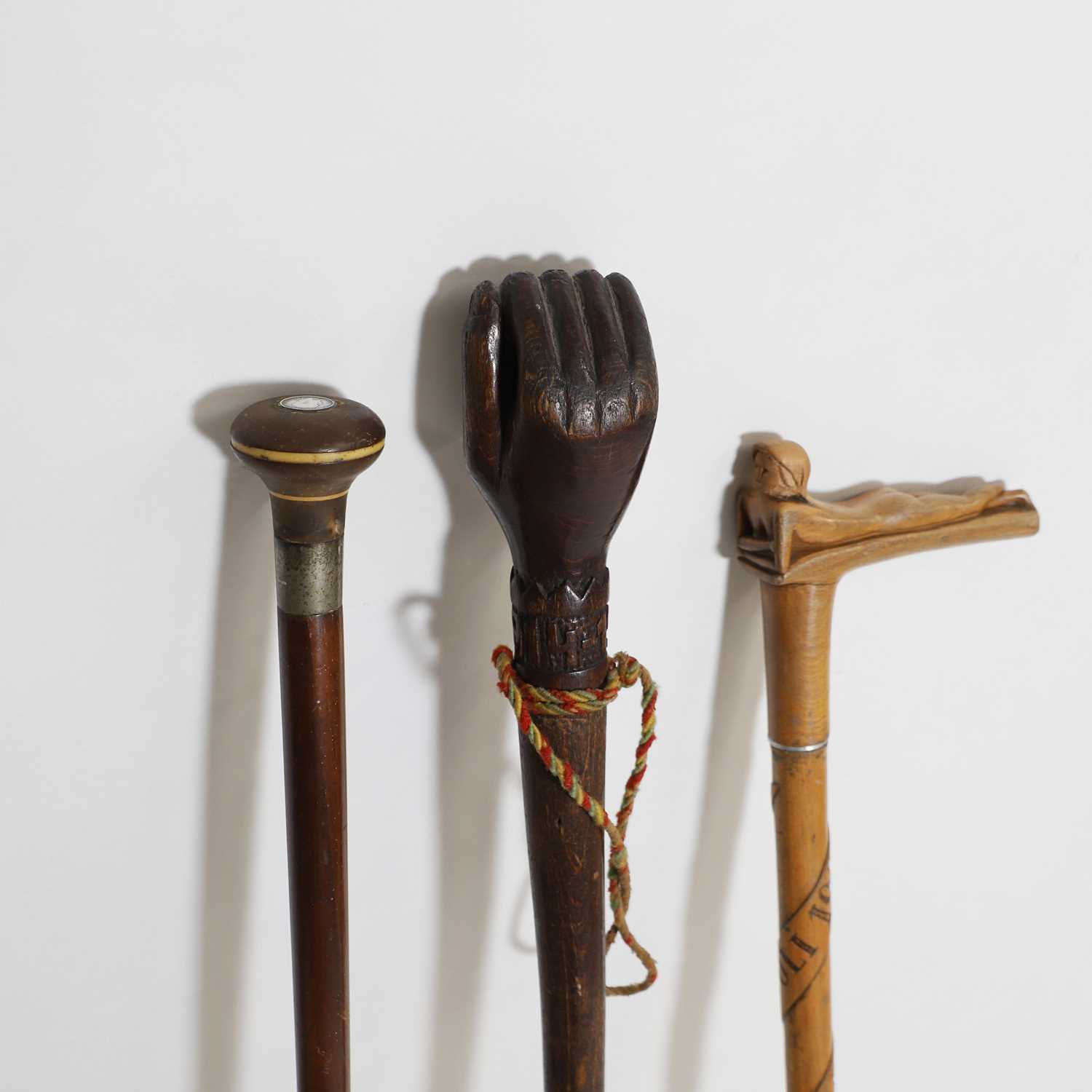 Lot 215 - Three First World War wooden walking sticks