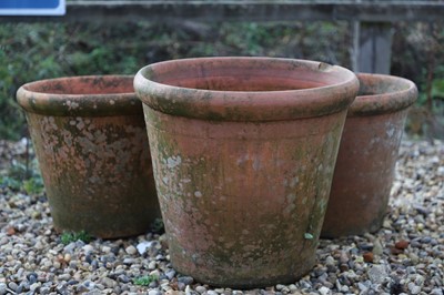 Lot 792 - Three terracotta garden pots