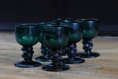 Lot 171 - A group of six green glasses